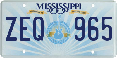MS license plate ZEQ965