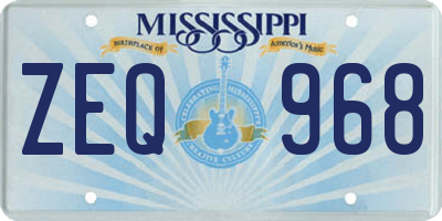 MS license plate ZEQ968