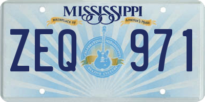 MS license plate ZEQ971