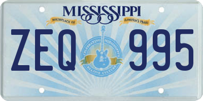 MS license plate ZEQ995