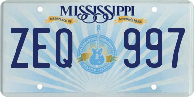 MS license plate ZEQ997