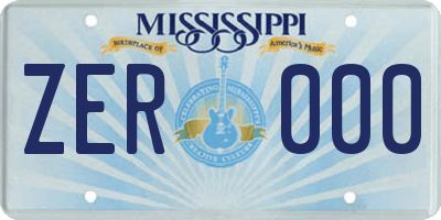 MS license plate ZER000