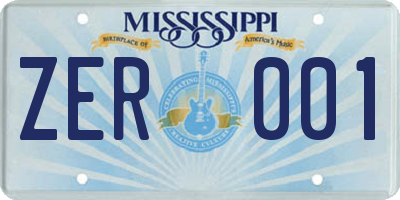 MS license plate ZER001