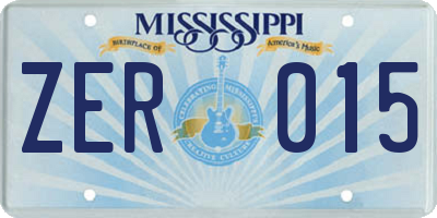 MS license plate ZER015