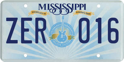 MS license plate ZER016