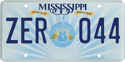 MS license plate ZER044