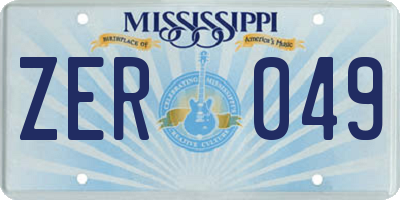MS license plate ZER049