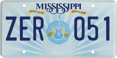 MS license plate ZER051