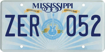 MS license plate ZER052