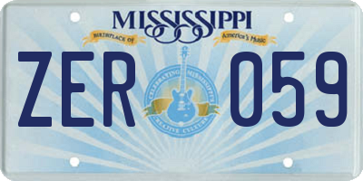 MS license plate ZER059
