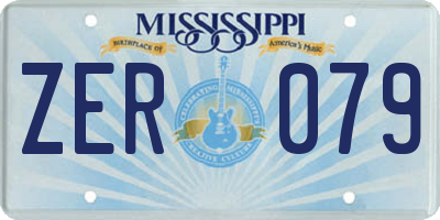 MS license plate ZER079