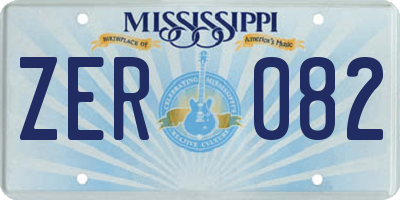 MS license plate ZER082