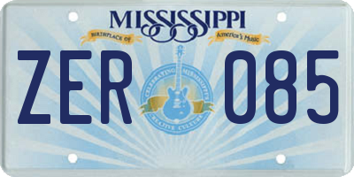 MS license plate ZER085