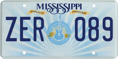 MS license plate ZER089