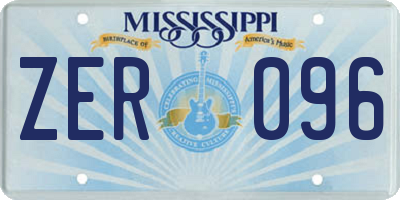 MS license plate ZER096