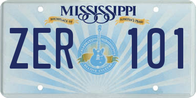 MS license plate ZER101