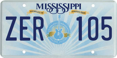 MS license plate ZER105