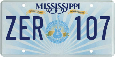 MS license plate ZER107