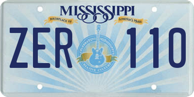 MS license plate ZER110