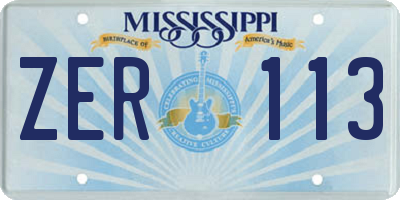 MS license plate ZER113