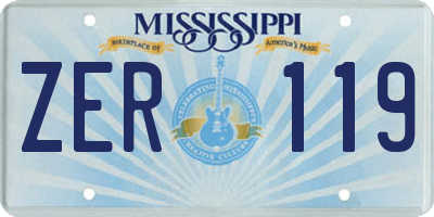 MS license plate ZER119