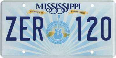 MS license plate ZER120