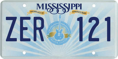 MS license plate ZER121