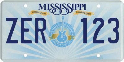 MS license plate ZER123