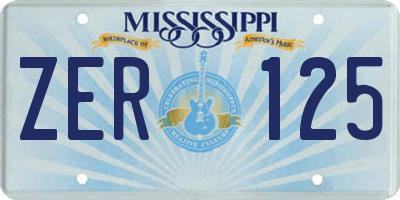 MS license plate ZER125