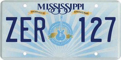 MS license plate ZER127