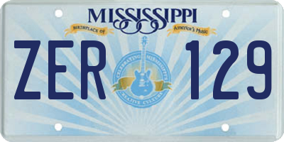 MS license plate ZER129
