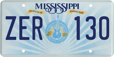 MS license plate ZER130