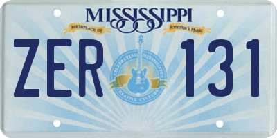 MS license plate ZER131