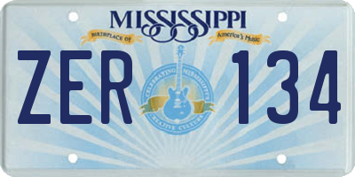 MS license plate ZER134