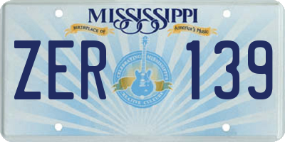 MS license plate ZER139