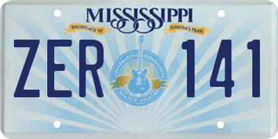 MS license plate ZER141