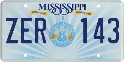 MS license plate ZER143