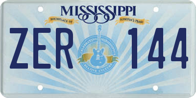 MS license plate ZER144