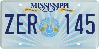 MS license plate ZER145
