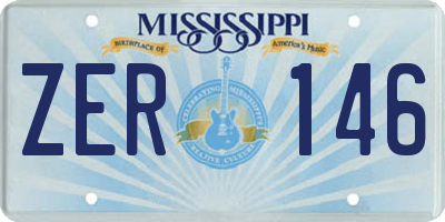 MS license plate ZER146