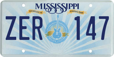 MS license plate ZER147