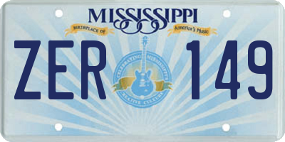 MS license plate ZER149