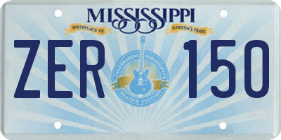 MS license plate ZER150