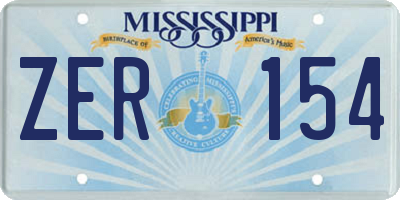 MS license plate ZER154