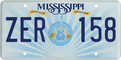 MS license plate ZER158
