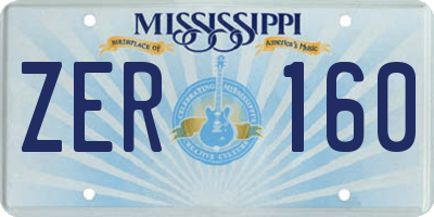 MS license plate ZER160
