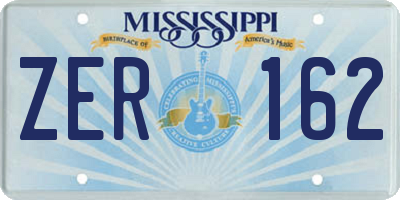 MS license plate ZER162