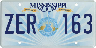 MS license plate ZER163