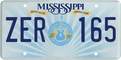 MS license plate ZER165