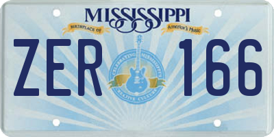 MS license plate ZER166